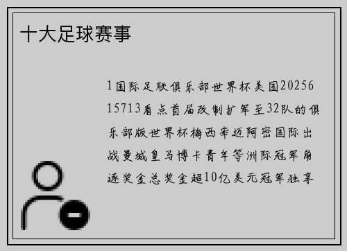 十大足球赛事